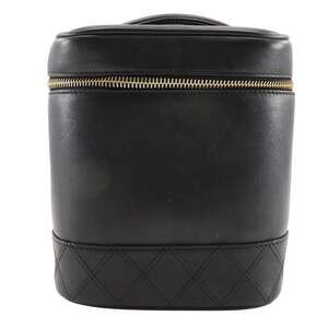 CHANEL Black Lambskin Leather Pouch